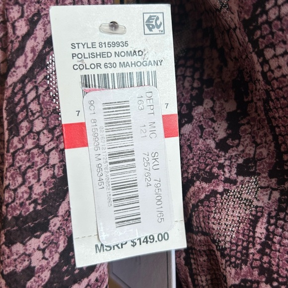 NWT 1. State Woman’s Xs Smocked Waist Snakeskin Print Ruffled V-Neck Dress - Picture 14 of 16